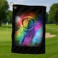 Magical Astronaut Unicorn In Space Golf Towel thumb 1