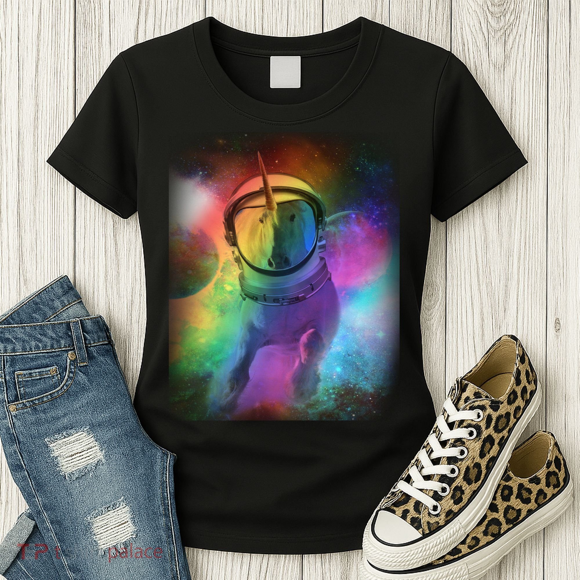 Magical Astronaut Unicorn In Space Women's T-Shirt