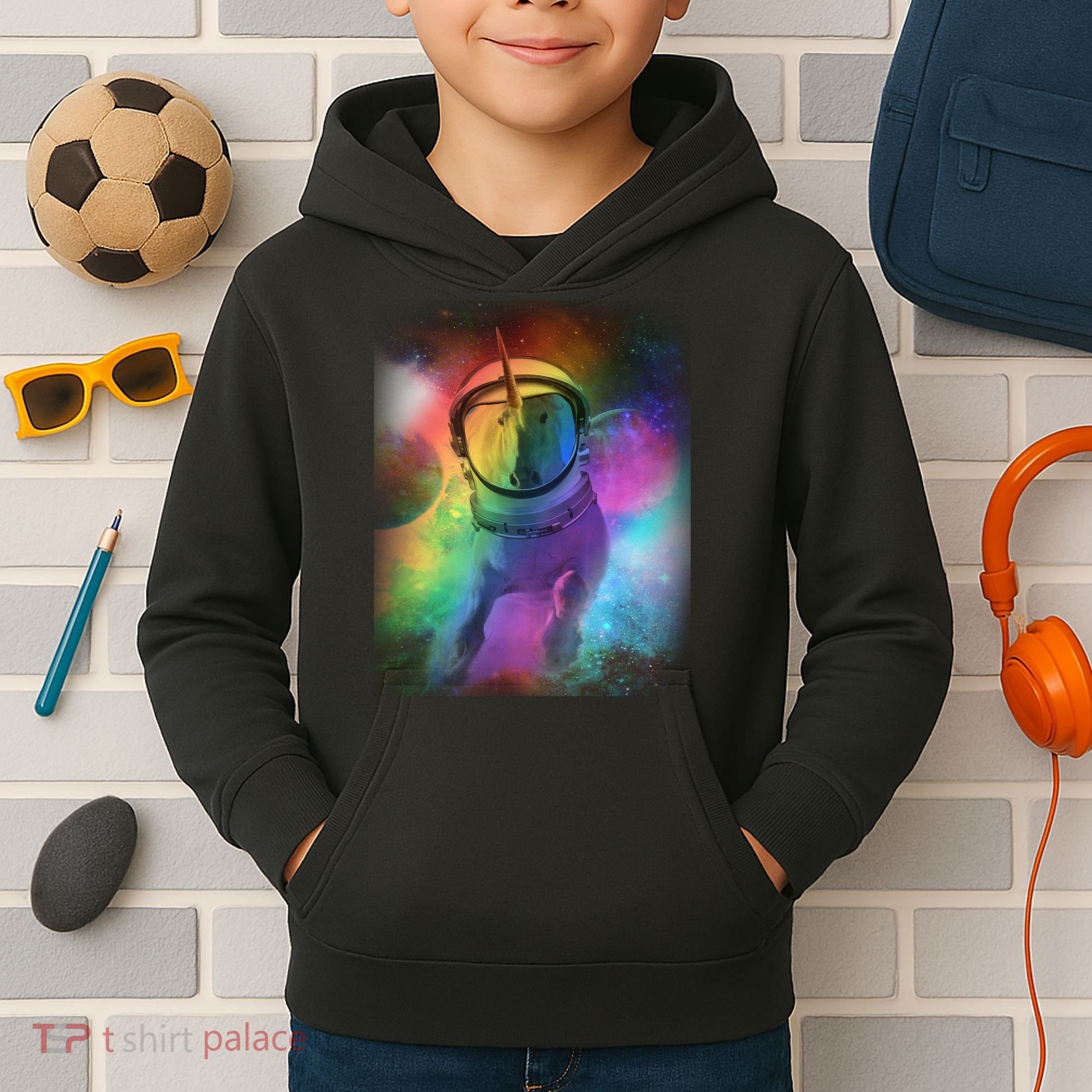 Magical Astronaut Unicorn In Space Kids Hoodie