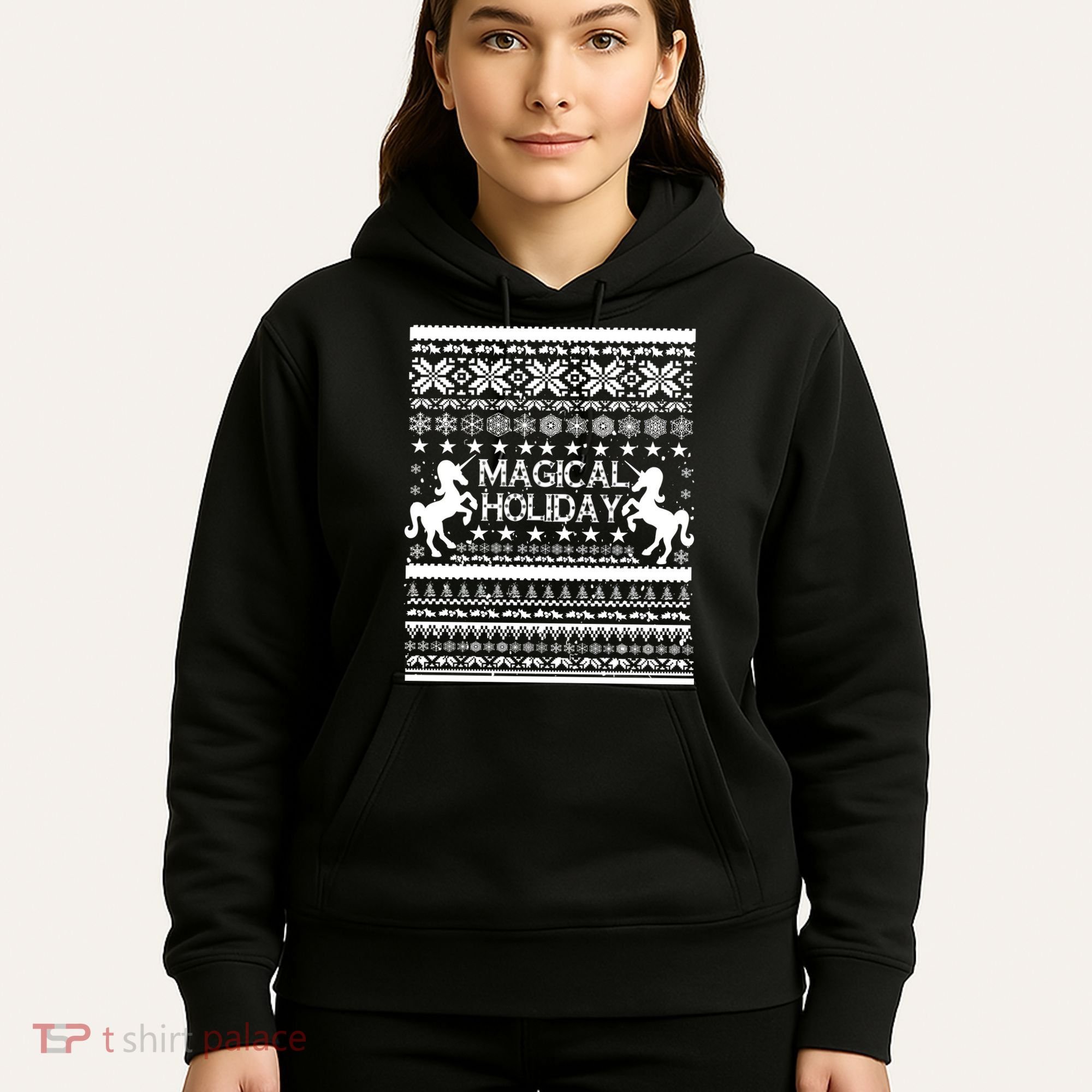 Magical Holiday Unicorn Ugly Christmas Sweater Hoodie