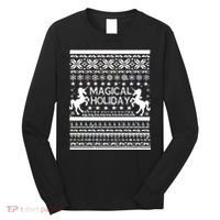 Magical Holiday Unicorn Ugly Christmas Sweater Long Sleeve Shirt thumb 0