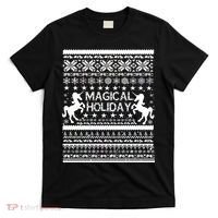 Magical Holiday Unicorn Ugly Christmas Sweater T-Shirt thumb 0