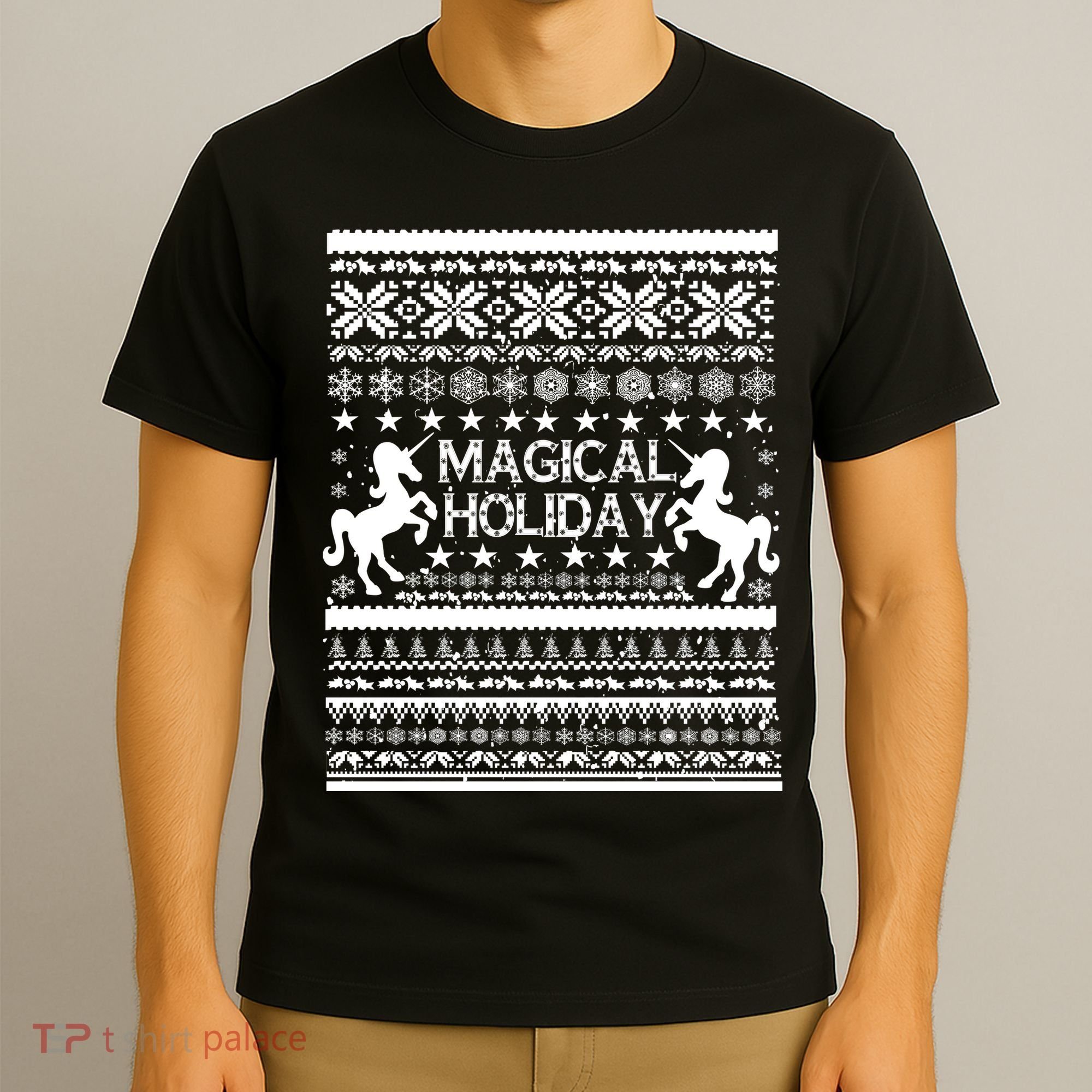 Magical Holiday Unicorn Ugly Christmas Sweater T-Shirt