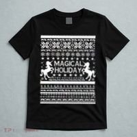 Magical Holiday Unicorn Ugly Christmas Sweater T-Shirt thumb 5