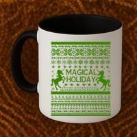 Magical Holiday Unicorn Ugly Christmas Sweater Coffee Mug thumb 2