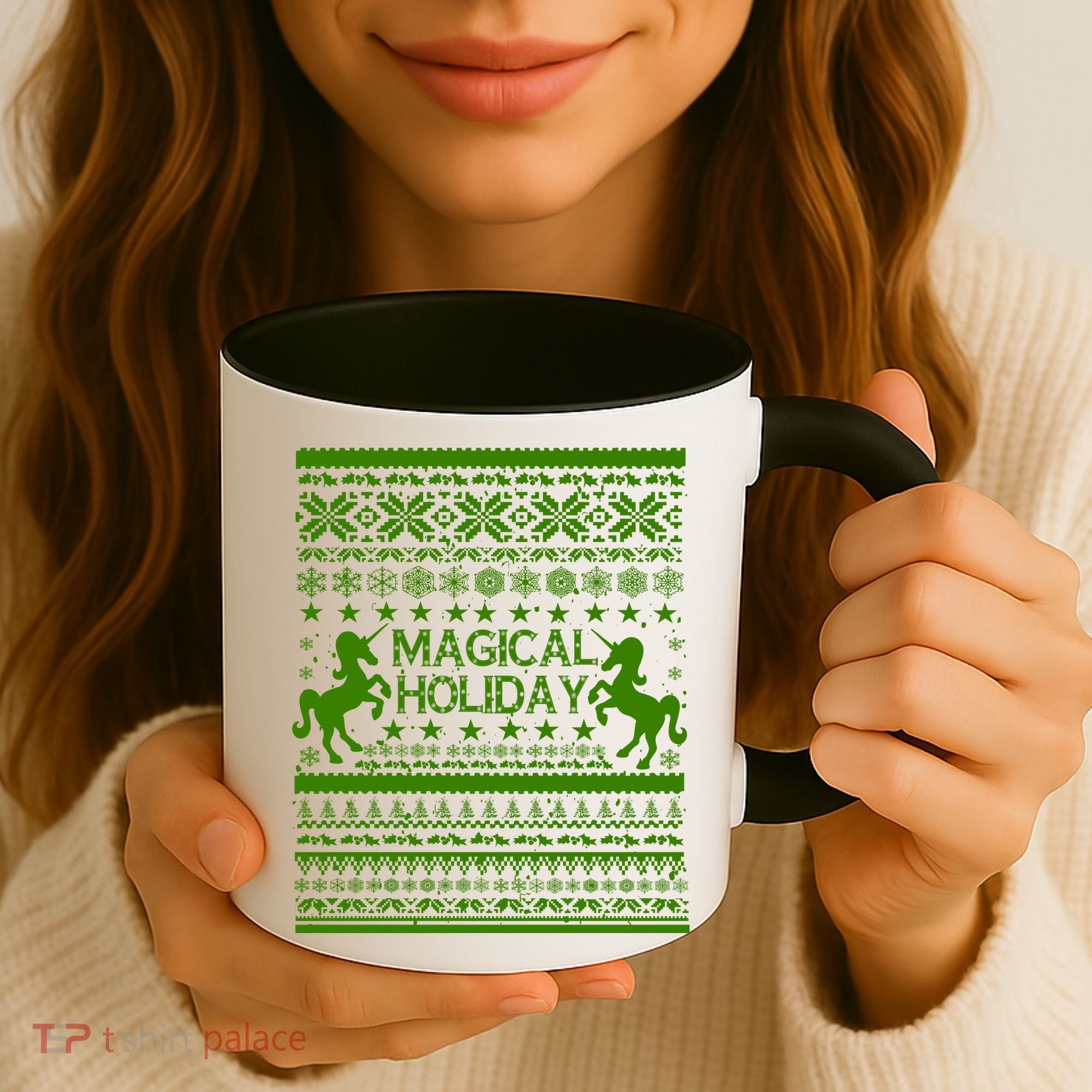 Magical Holiday Unicorn Ugly Christmas Sweater Coffee Mug