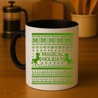 Magical Holiday Unicorn Ugly Christmas Sweater Coffee Mug thumb 4