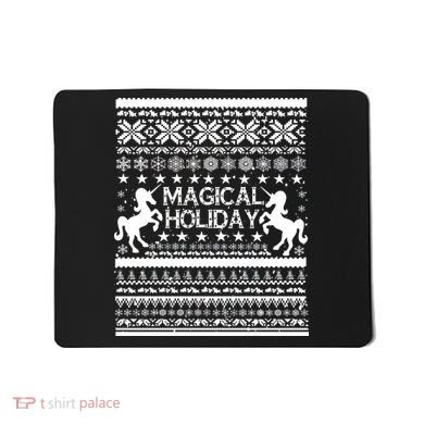 Magical Holiday Unicorn Ugly Christmas Sweater Mousepad