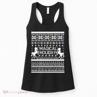 Magical Holiday Unicorn Ugly Christmas Sweater Women's Tank Top thumb 0