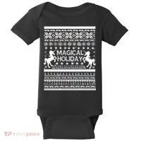Magical Holiday Unicorn Ugly Christmas Sweater Baby Bodysuit thumb 0