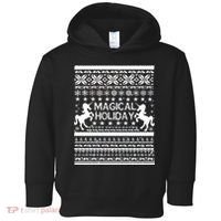Magical Holiday Unicorn Ugly Christmas Sweater Toddler Hoodie thumb 0