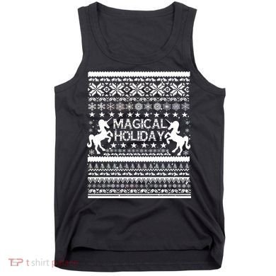 Magical Holiday Unicorn Ugly Christmas Sweater Tank Top