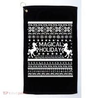Magical Holiday Unicorn Ugly Christmas Sweater Golf Towel thumb 0