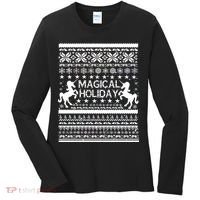 Magical Holiday Unicorn Ugly Christmas Sweater Women's Long Sleeve Shirt thumb 0