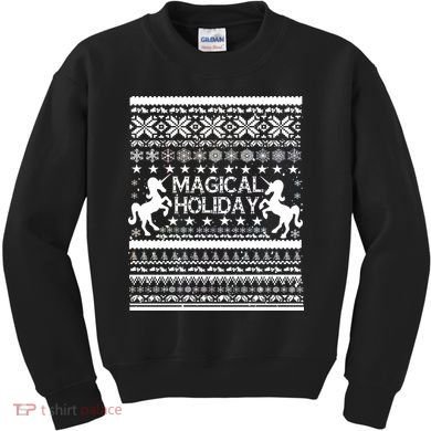 Magical Holiday Unicorn Ugly Christmas Sweater Kids Sweatshirt