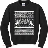 Magical Holiday Unicorn Ugly Christmas Sweater Kids Sweatshirt thumb 0