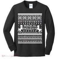 Magical Holiday Unicorn Ugly Christmas Sweater Kids Long Sleeve Shirt thumb 0