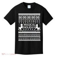 Magical Holiday Unicorn Ugly Christmas Sweater Kids T-Shirt thumb 0