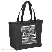 Magical Holiday Unicorn Ugly Christmas Sweater Tote Bag thumb 2