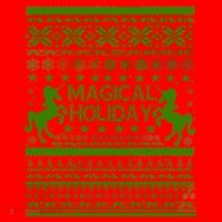 Magical Holiday Unicorn Ugly Christmas Sweater Santa Hat thumb 1