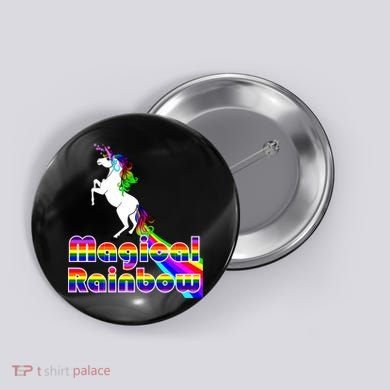 Magical Rainbow Unicorn Button