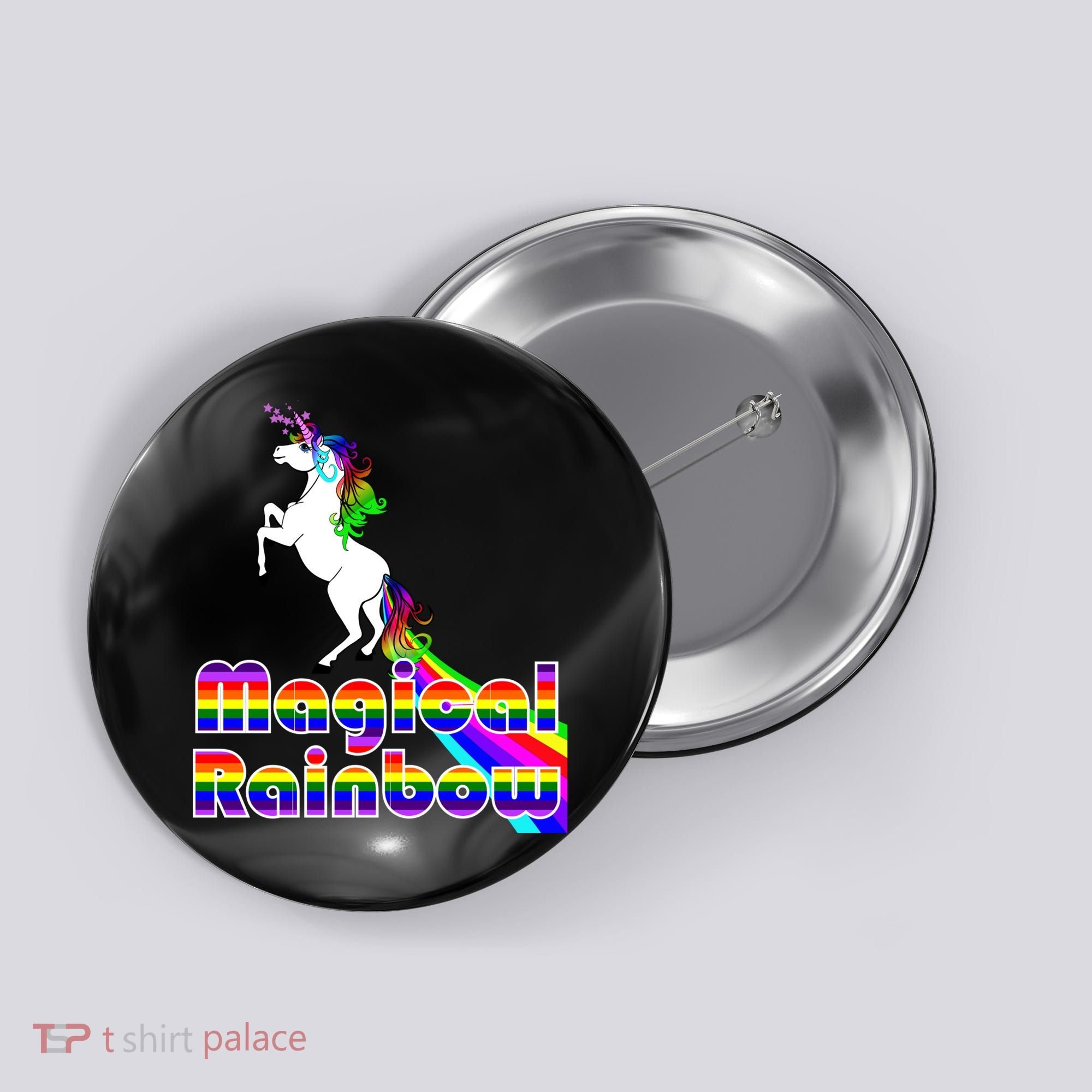 Magical Rainbow Unicorn Button