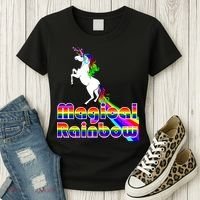 Magical Rainbow Unicorn Women's T-Shirt thumb 3