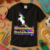 Magical Rainbow Unicorn Kids T-Shirt thumb 3