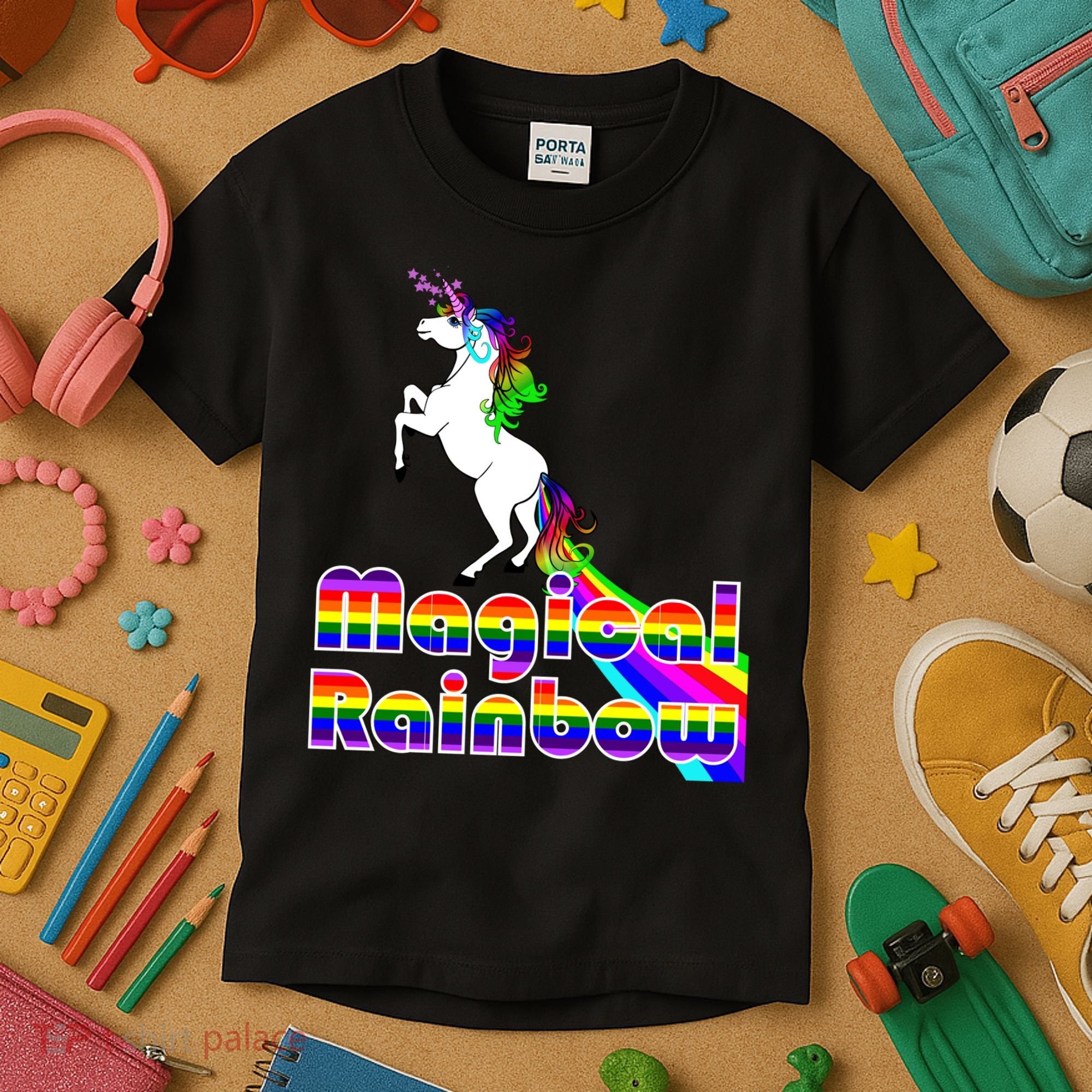 Magical Rainbow Unicorn Kids T-Shirt