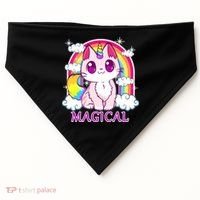 Magical Rainbow Unicorn Kitty USA-Made Doggie Bandana thumb 0