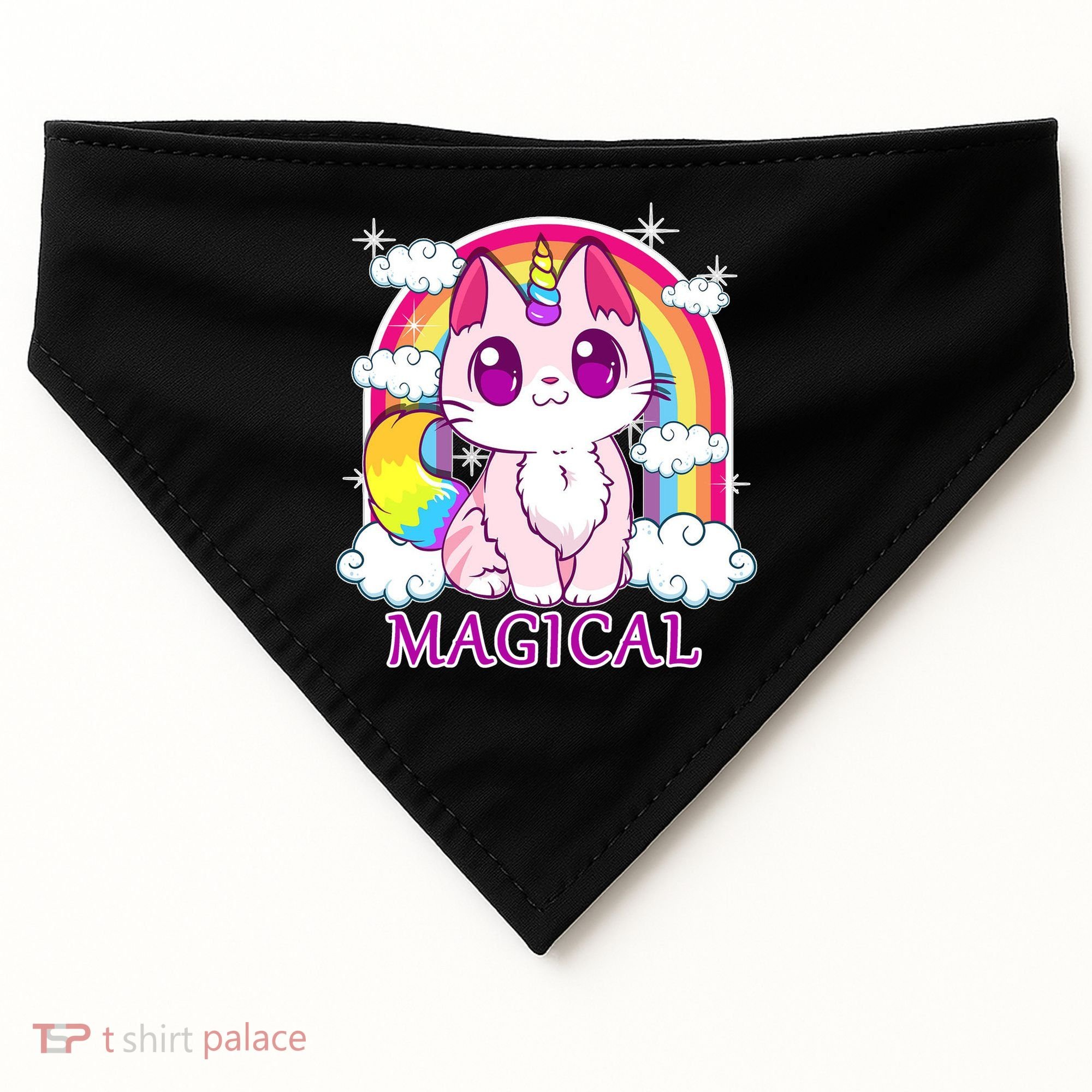 Magical Rainbow Unicorn Kitty USA-Made Doggie Bandana