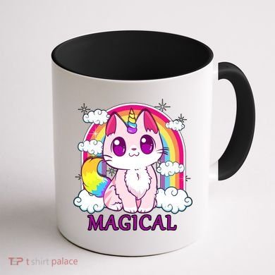 Magical Rainbow Unicorn Kitty Coffee Mug back