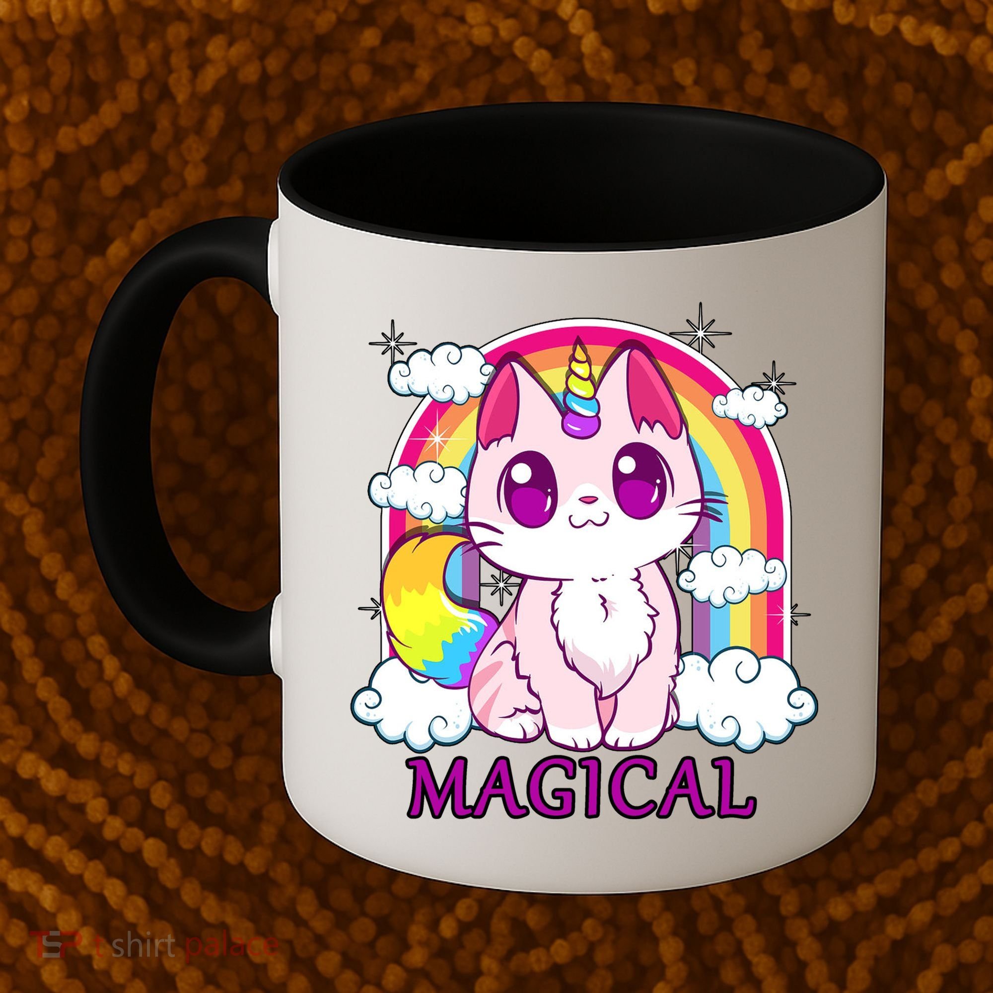Magical Rainbow Unicorn Kitty Coffee Mug