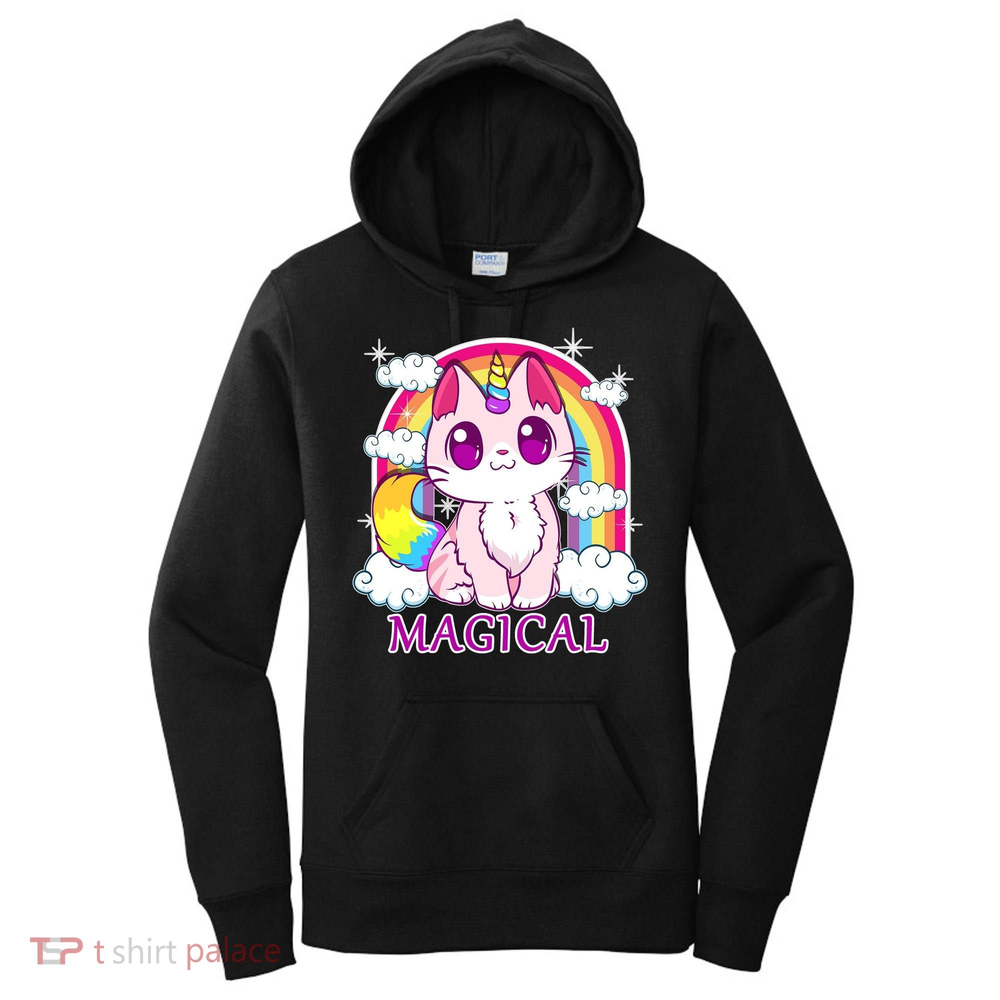 Magical Rainbow Unicorn Kitty Women's Hoodie