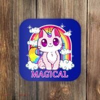 Magical Rainbow Unicorn Kitty Coaster thumb 0
