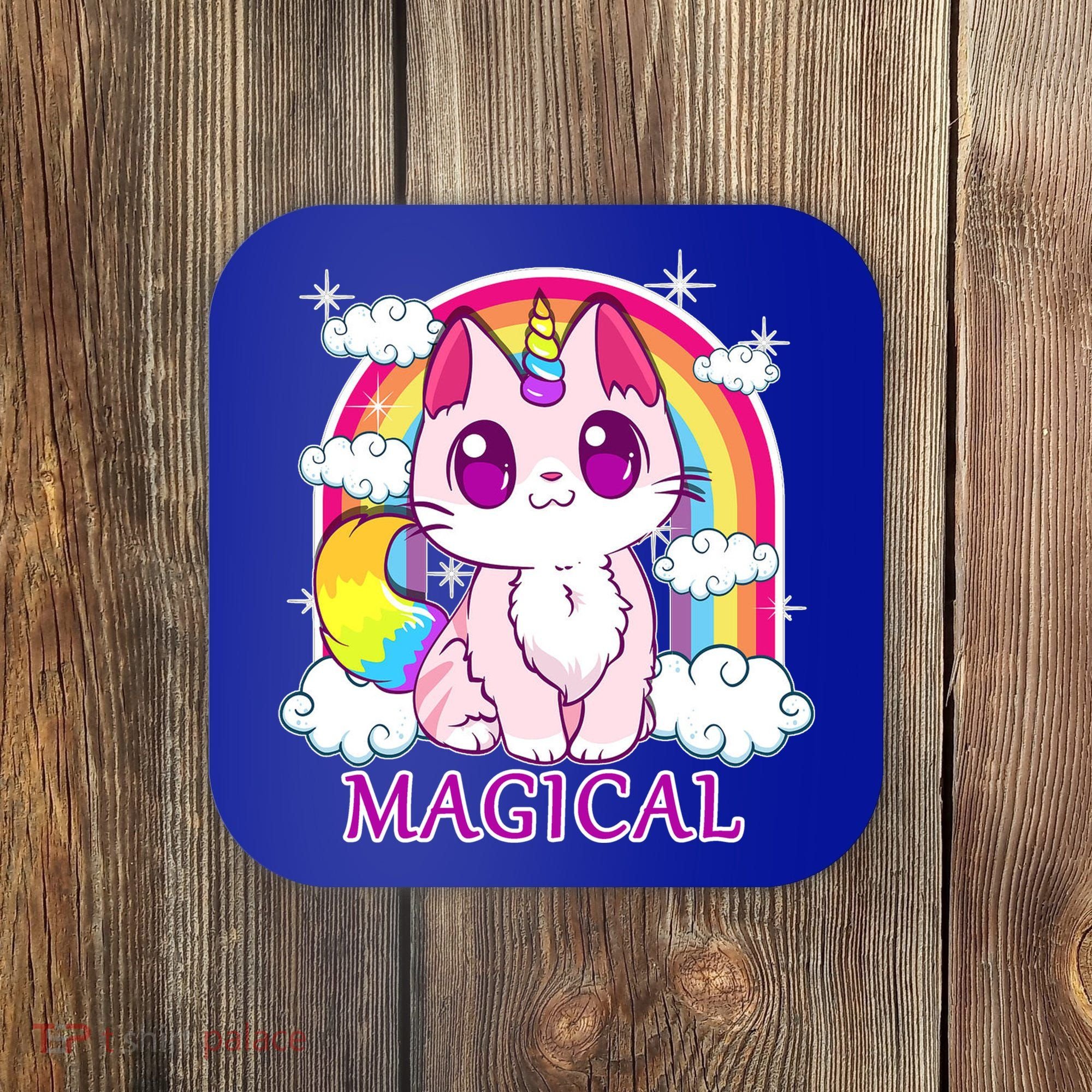 Magical Rainbow Unicorn Kitty Coaster