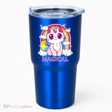 Magical Rainbow Unicorn Kitty Tumbler