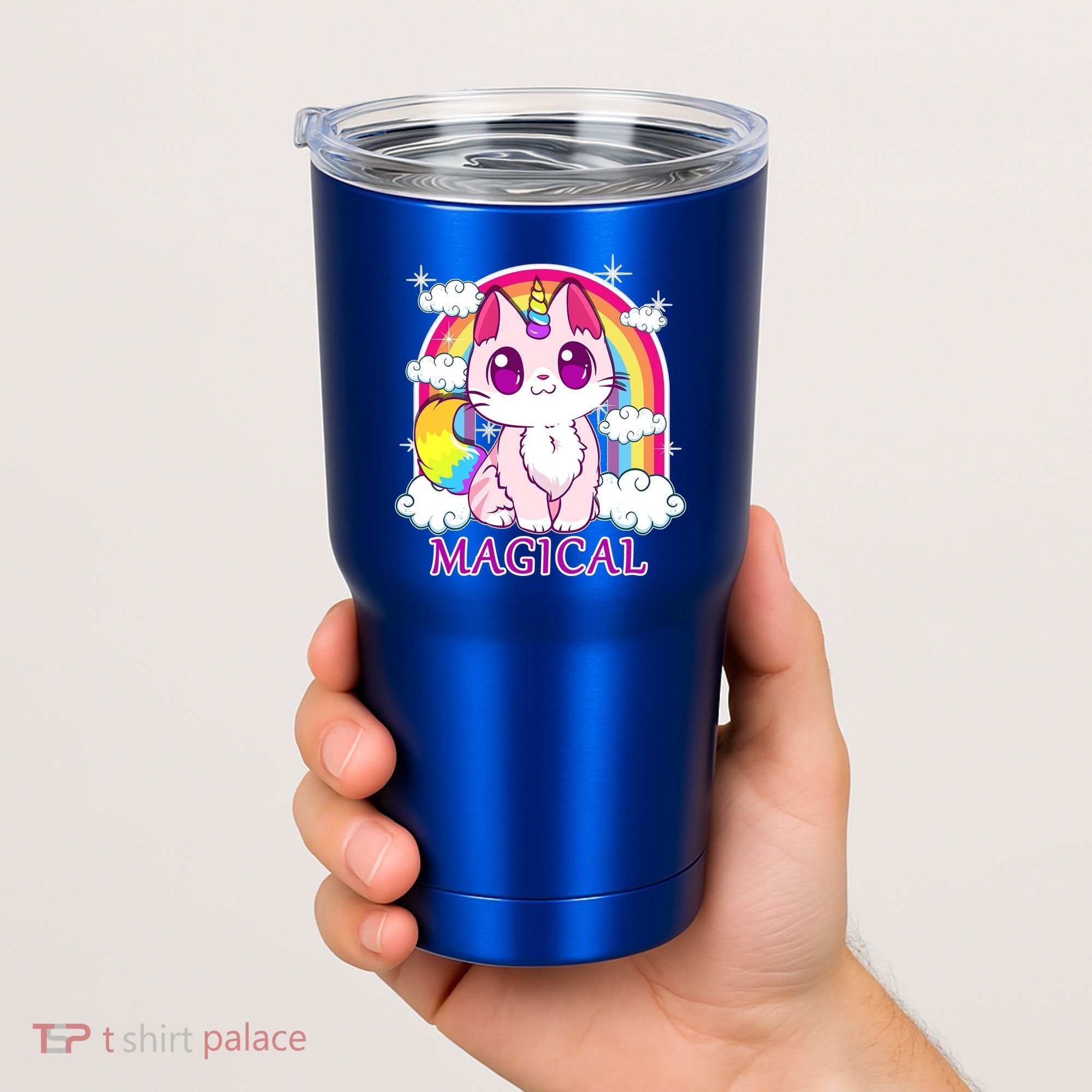 Magical Rainbow Unicorn Kitty Tumbler