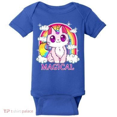 Magical Rainbow Unicorn Kitty Baby Bodysuit