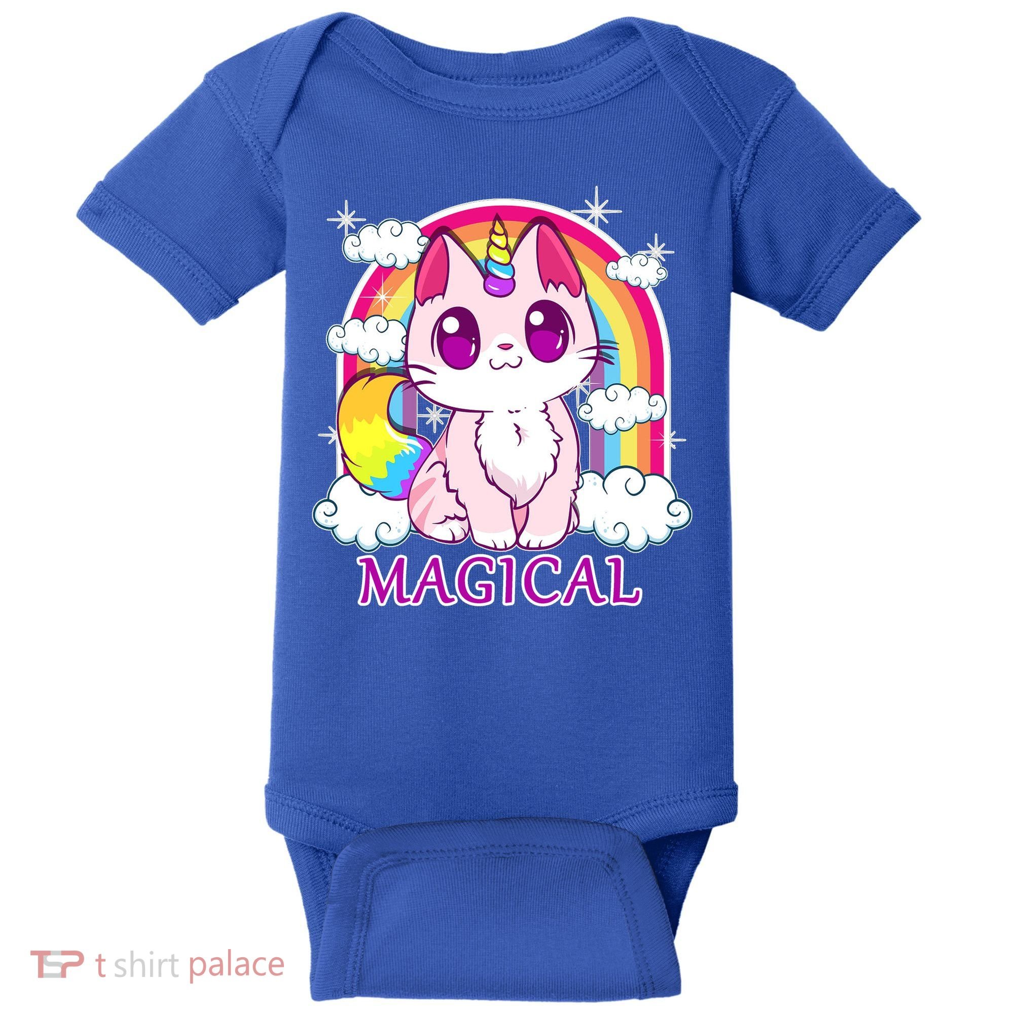 Magical Rainbow Unicorn Kitty Baby Bodysuit