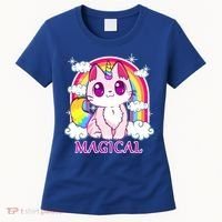 Magical Rainbow Unicorn Kitty Women's T-Shirt thumb 0