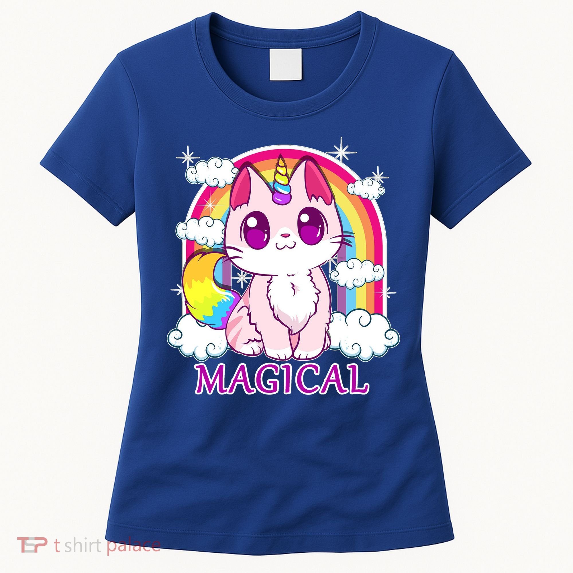 Magical Rainbow Unicorn Kitty Women's T-Shirt