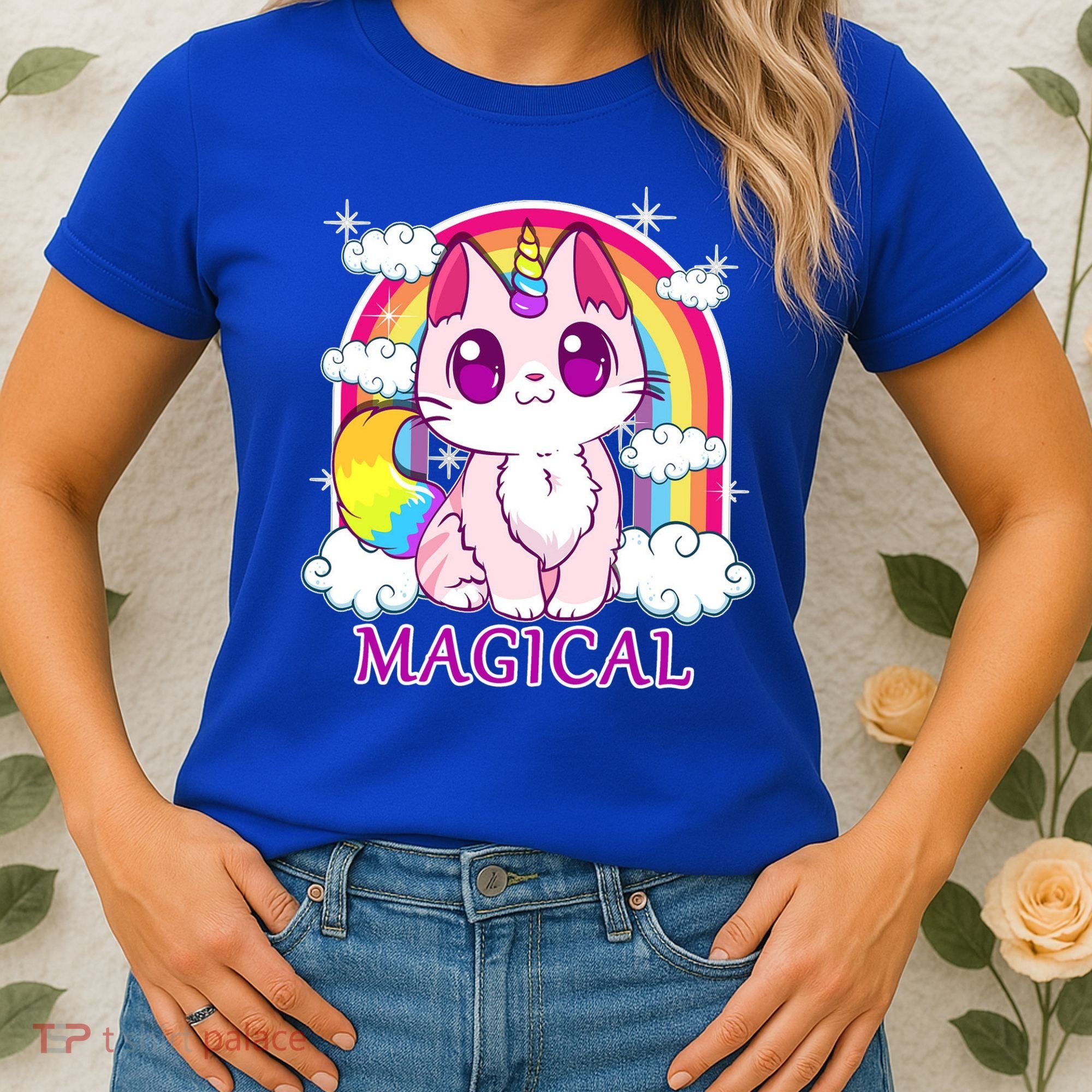 Magical Rainbow Unicorn Kitty Women's T-Shirt