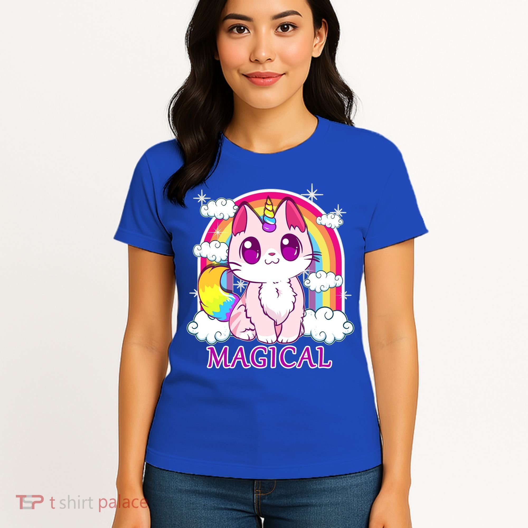 Magical Rainbow Unicorn Kitty Women's T-Shirt
