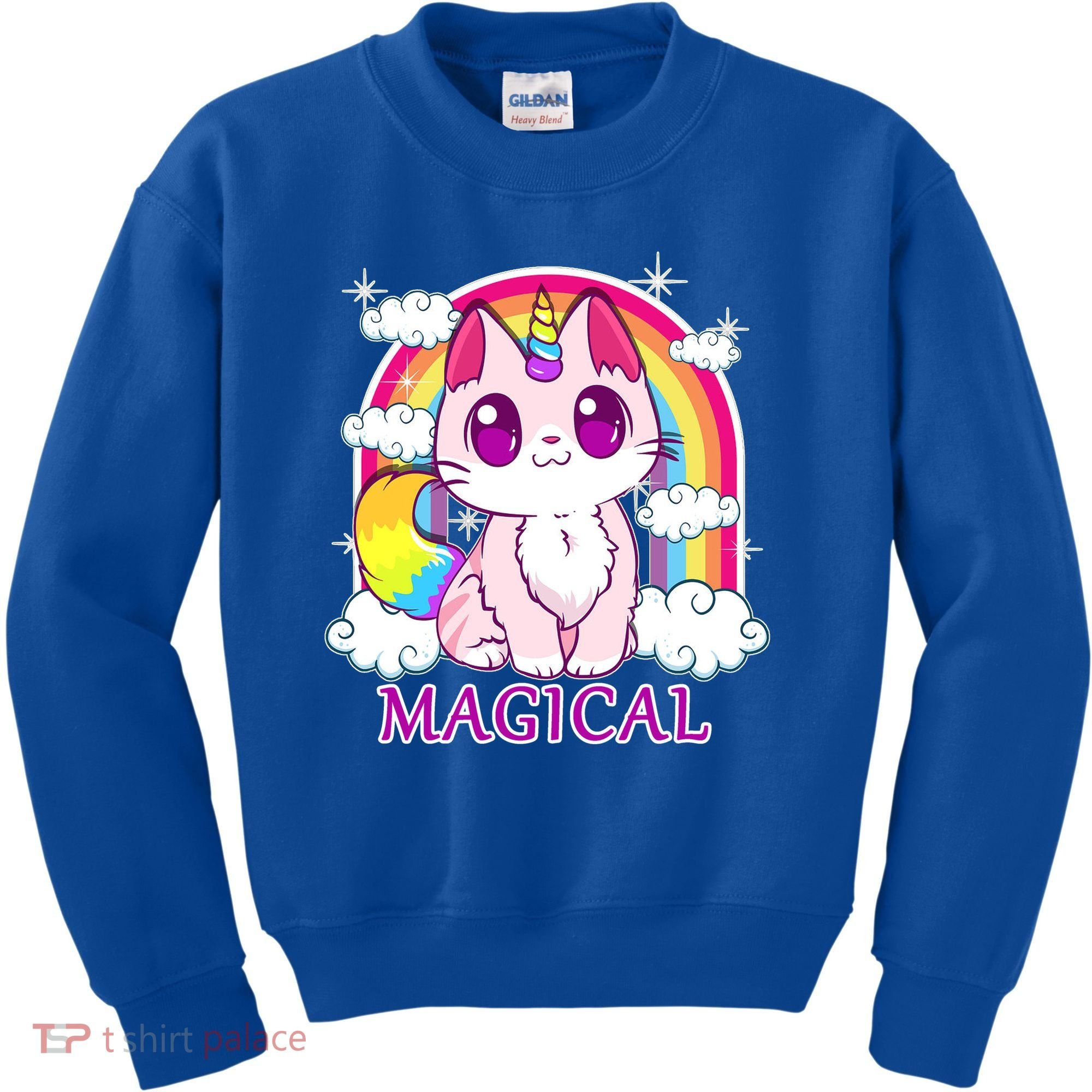Magical Rainbow Unicorn Kitty Kids Sweatshirt