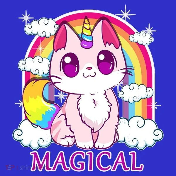 Magical Rainbow Unicorn Kitty Kids Hoodie