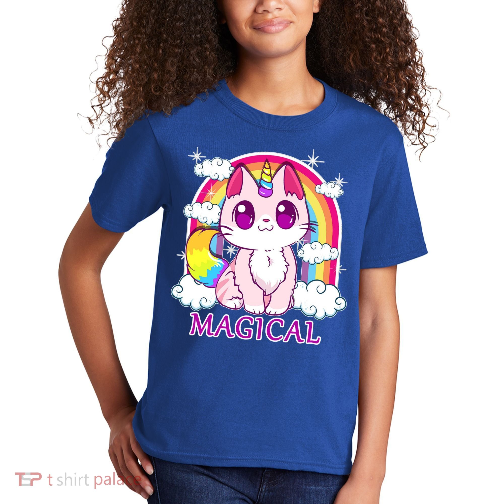 Magical Rainbow Unicorn Kitty Kids T-Shirt
