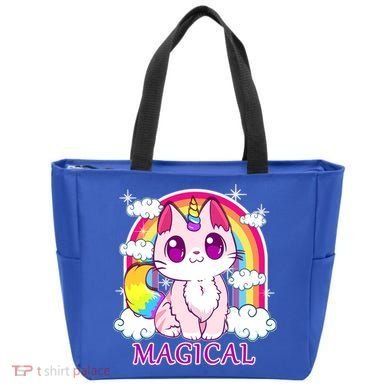 Magical Rainbow Unicorn Kitty Tote Bag