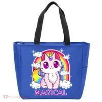 Magical Rainbow Unicorn Kitty Tote Bag thumb 0