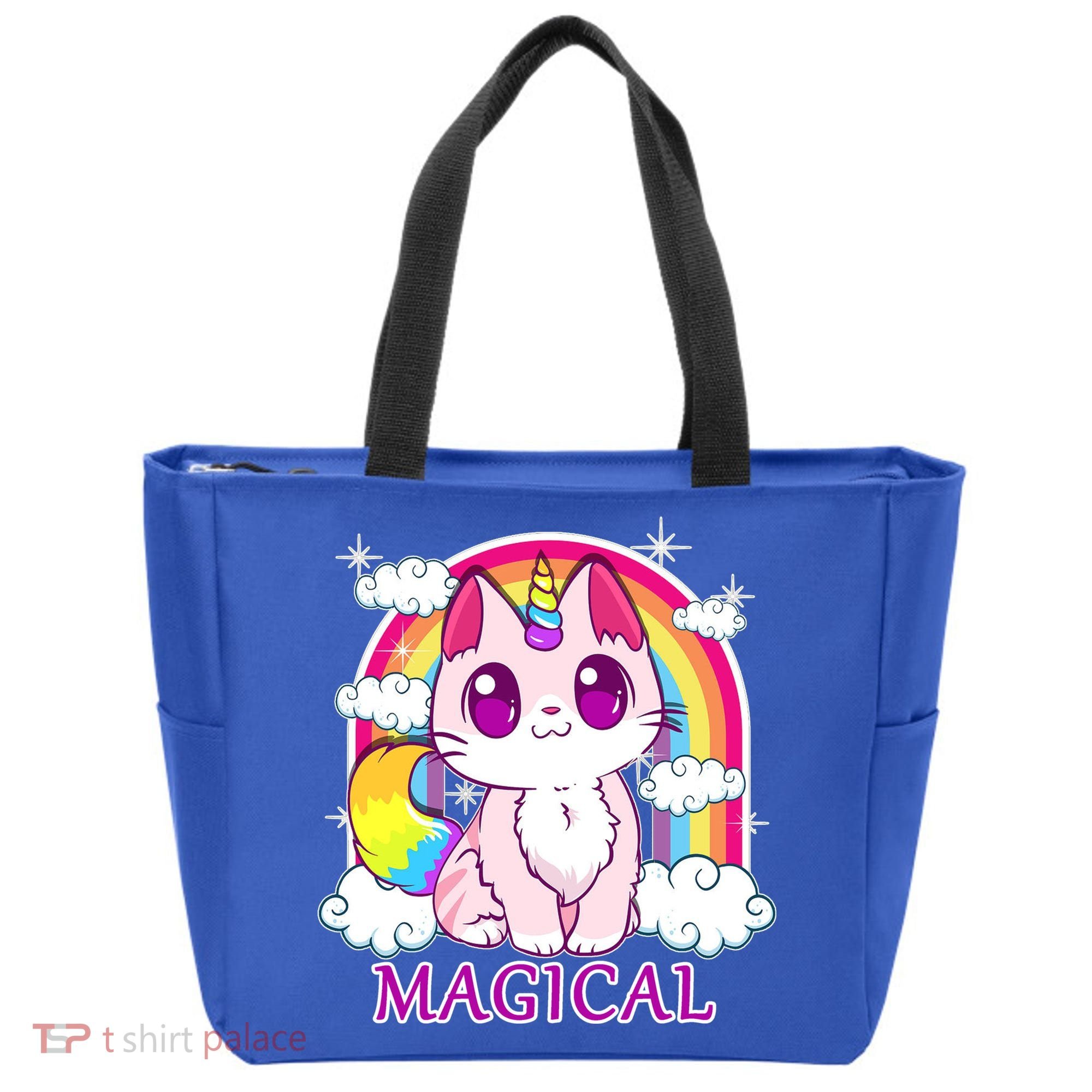 Magical Rainbow Unicorn Kitty Tote Bag